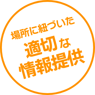 場所に紐づいた適切な情報提供